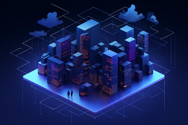 Isometric data illustration