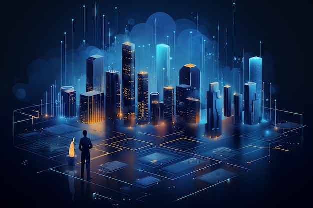 Isometric data illustration