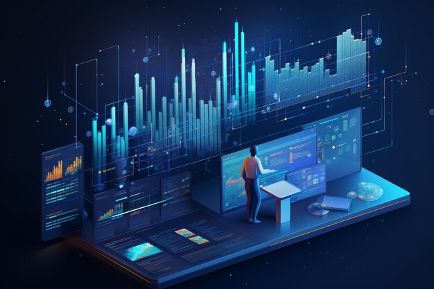 Isometric data illustration