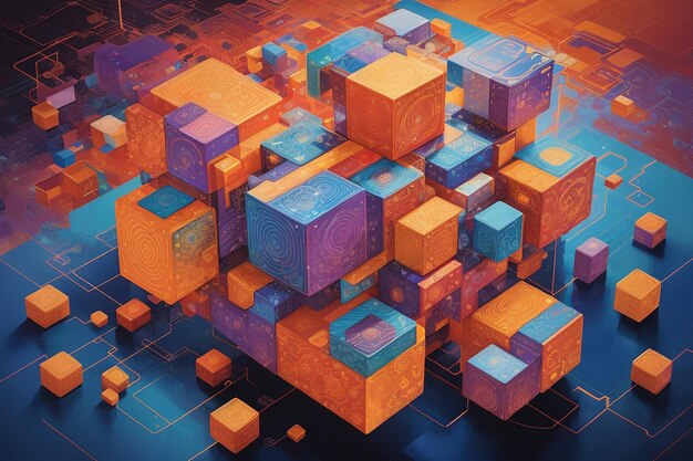 isometric design concept virtual reality and augmented reality software development and programming computation of big data center quantum computer isometric vector technology