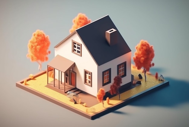 Isometric ecofriendly house generative AI