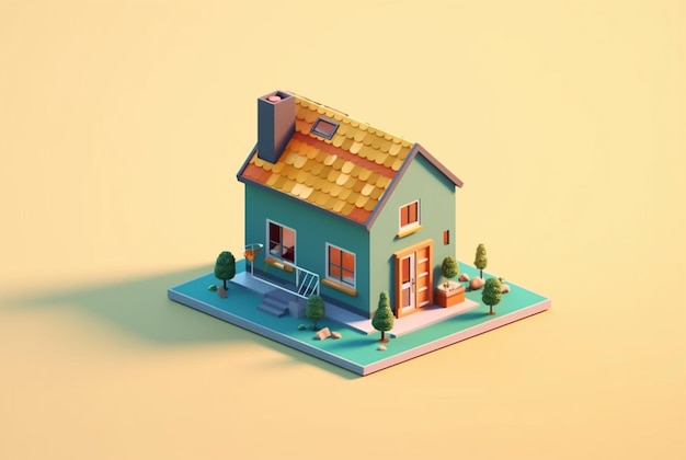 Isometric ecofriendly house generative AI