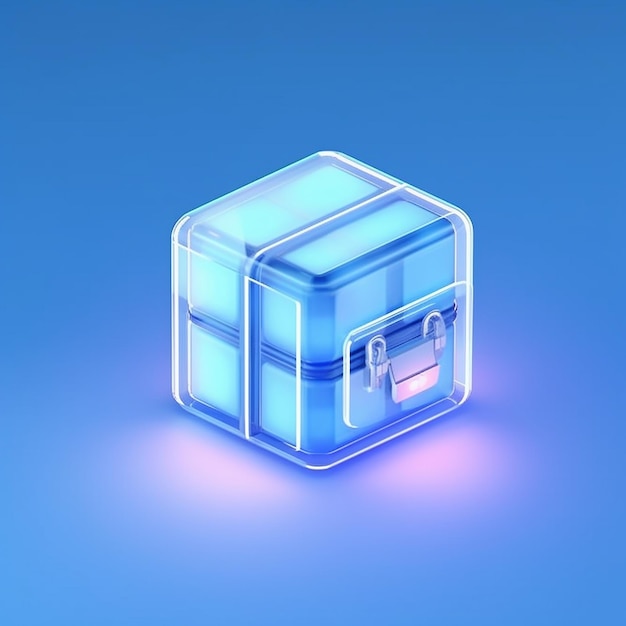 Photo isometric file organization box icon with folders