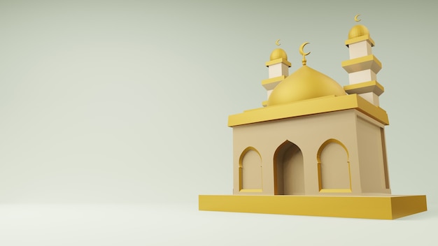 Isometric golden mosque