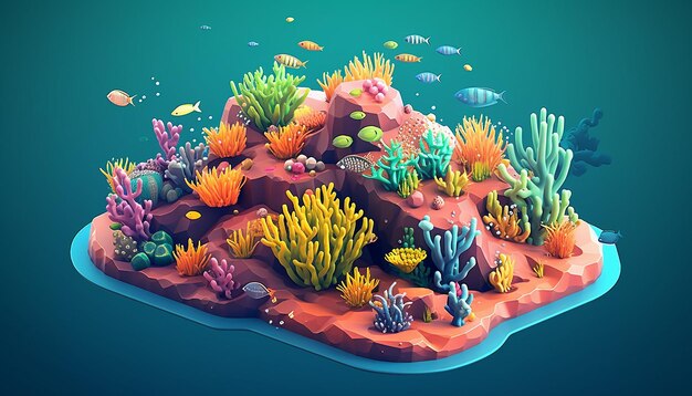 Isometric great barrier reef