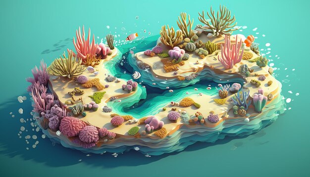 Photo isometric great barrier reef