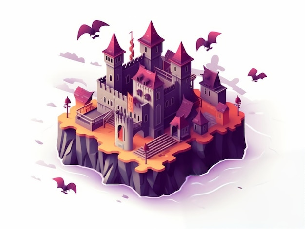 Isometric halloween house