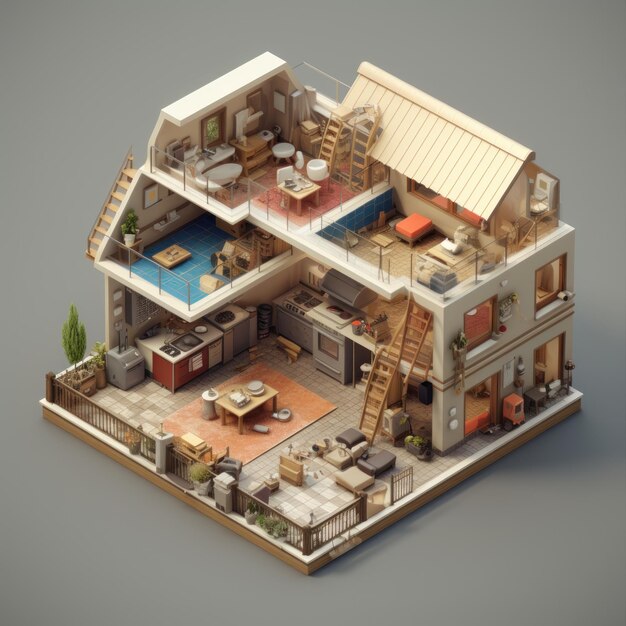 Photo isometric houses