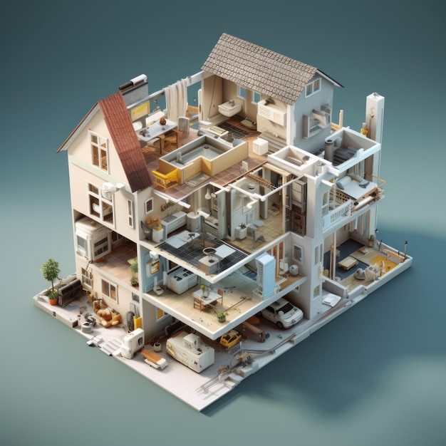 Photo isometric houses