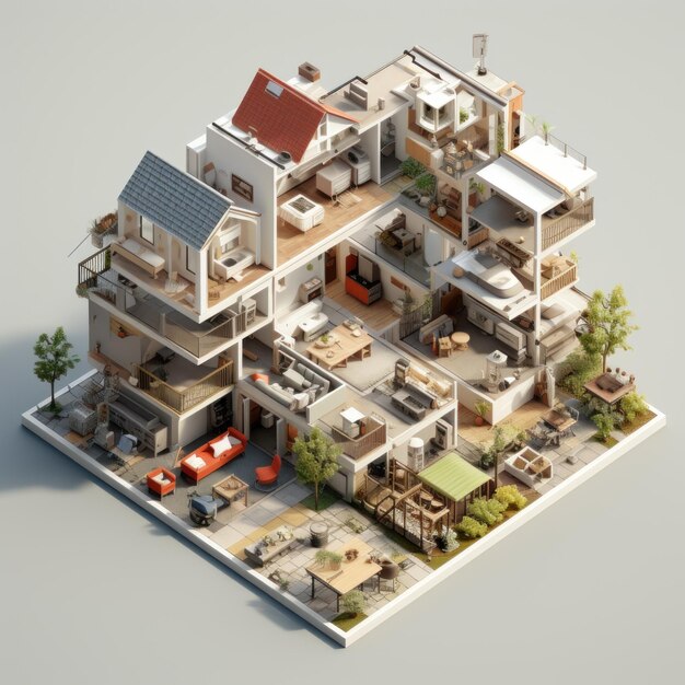 Photo isometric houses