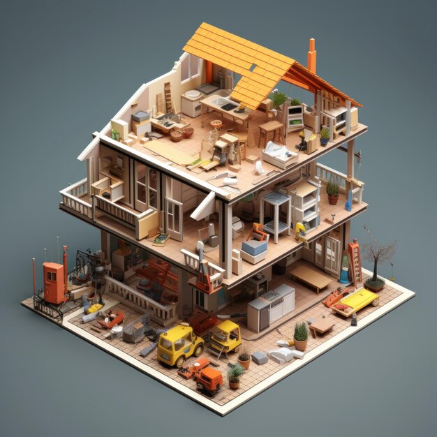 Photo isometric houses