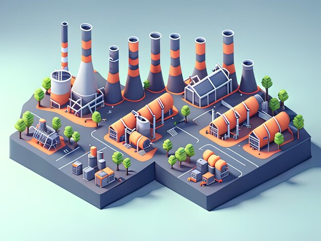 isometric industrial 3 d illustration