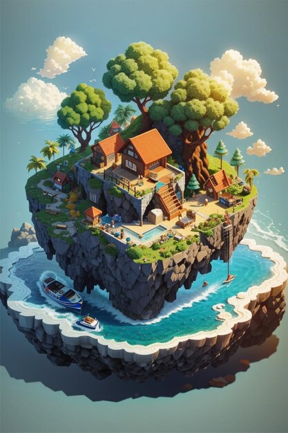 isometric island view