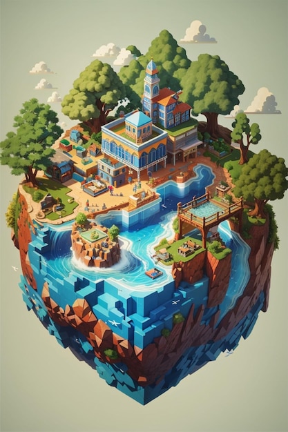 isometric island view