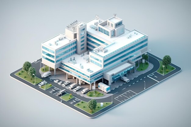 写真 現代病院のアイソメトリック 3d アイコン