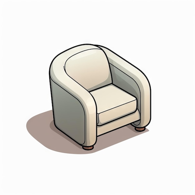 Isometric isolated armchair
