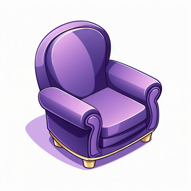 Photo isometric isolated armchair