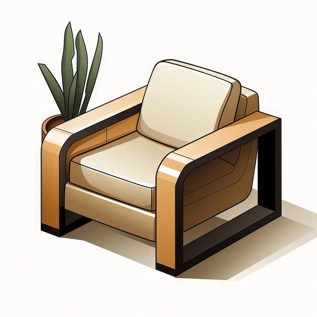 Isometric isolated armchair