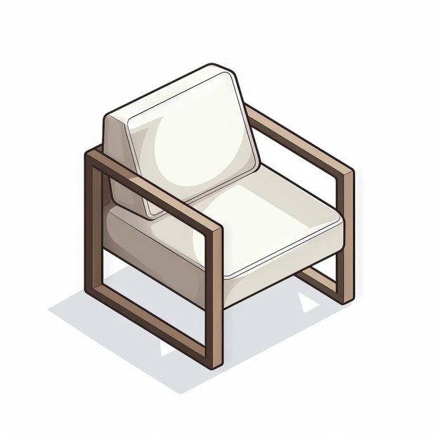 Photo isometric isolated armchair