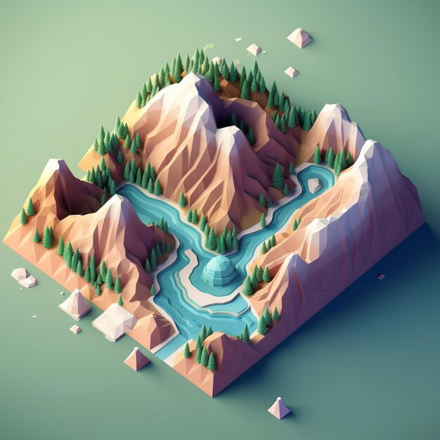 Photo isometric land