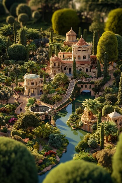 isometric miniature of jardin de la concepcin in malaga