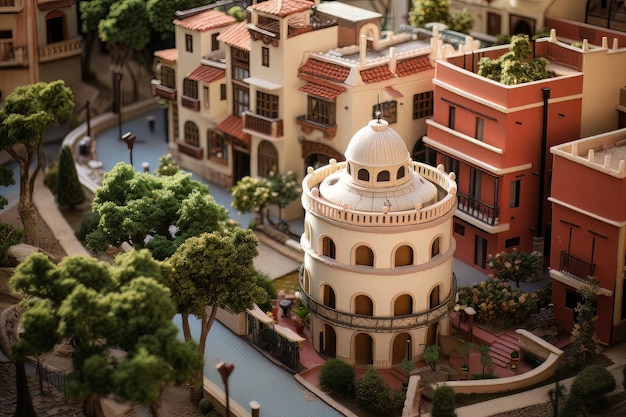 Photo isometric miniature of la farola in malaga