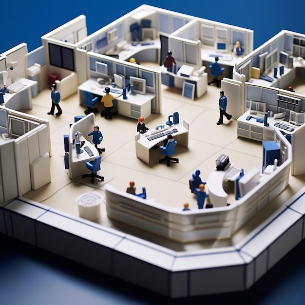 Isometric Miniature Office Cubicles