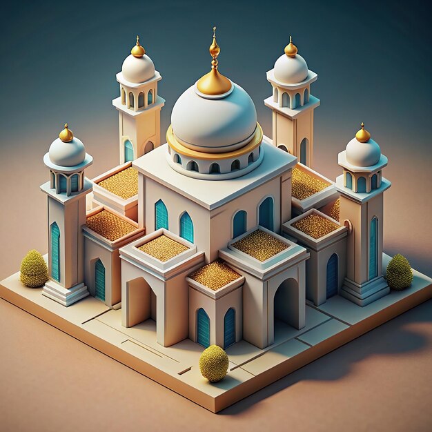 Photo isometric mosque