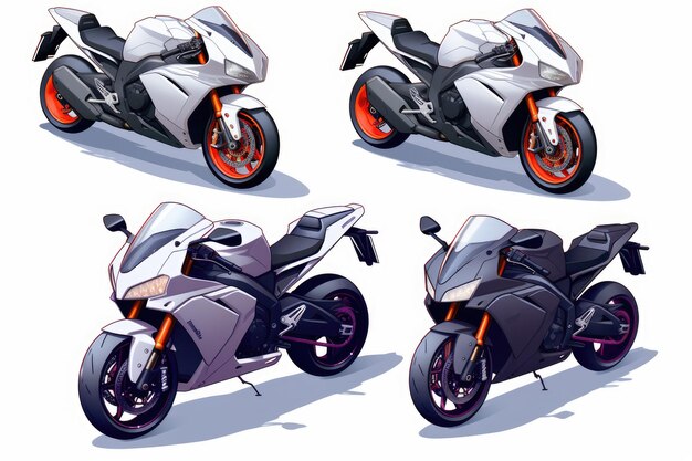 Photo isometric motorcycle realistic illustration game asset