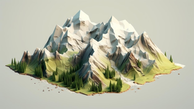 Photo isometric mountain