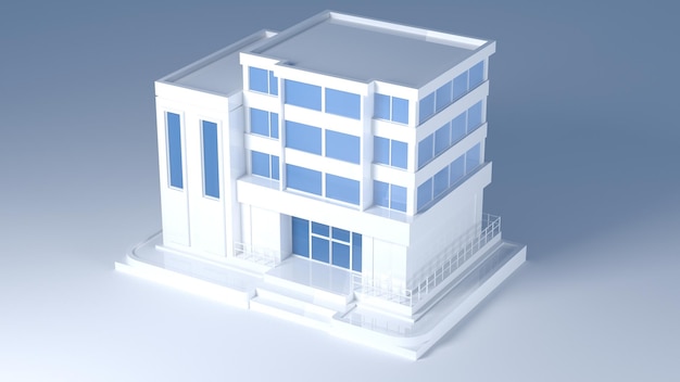 isometric office 3d rendering