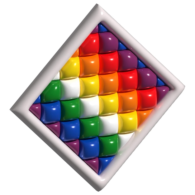 Foto isometric rhombus whipala bandera 3d
