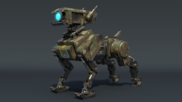 アイソメトリックロボット犬。 3Dレンダリング