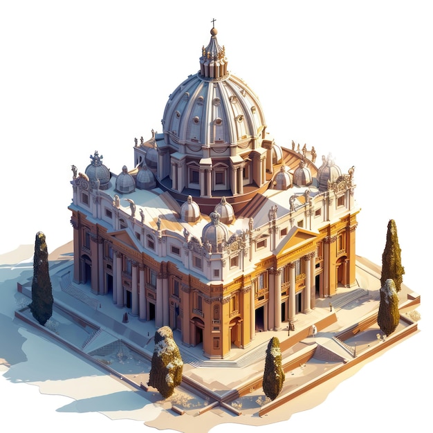 Photo isometric rome basilica