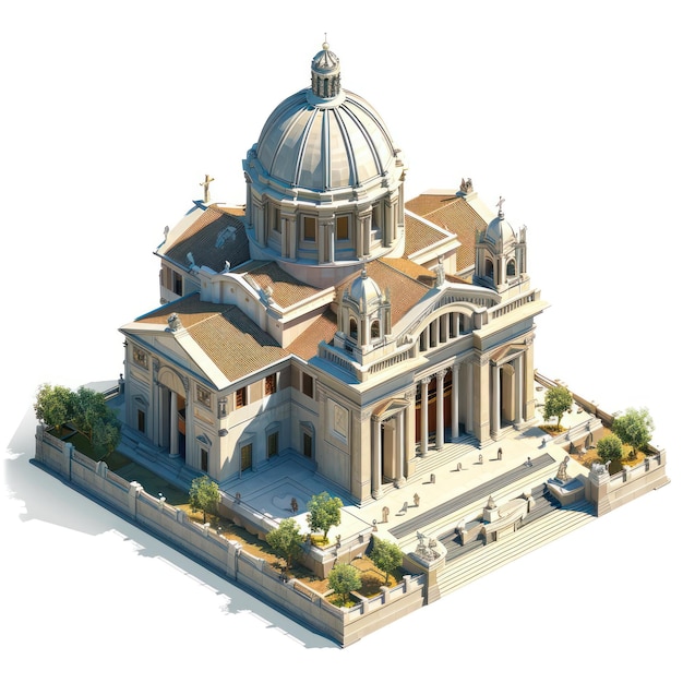 Photo isometric rome basilica