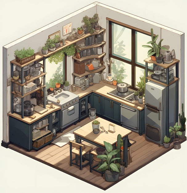 isometric room design