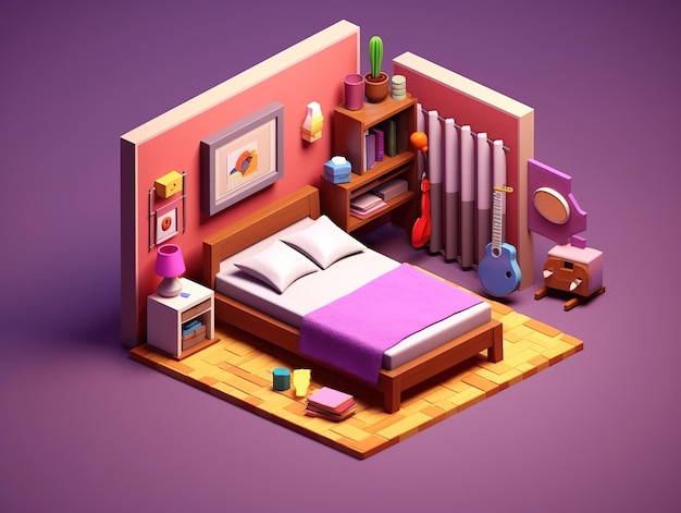 Isometric room interior