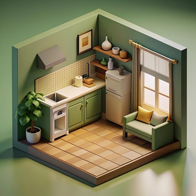 Photo isometric room