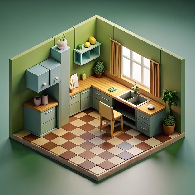 Photo isometric room