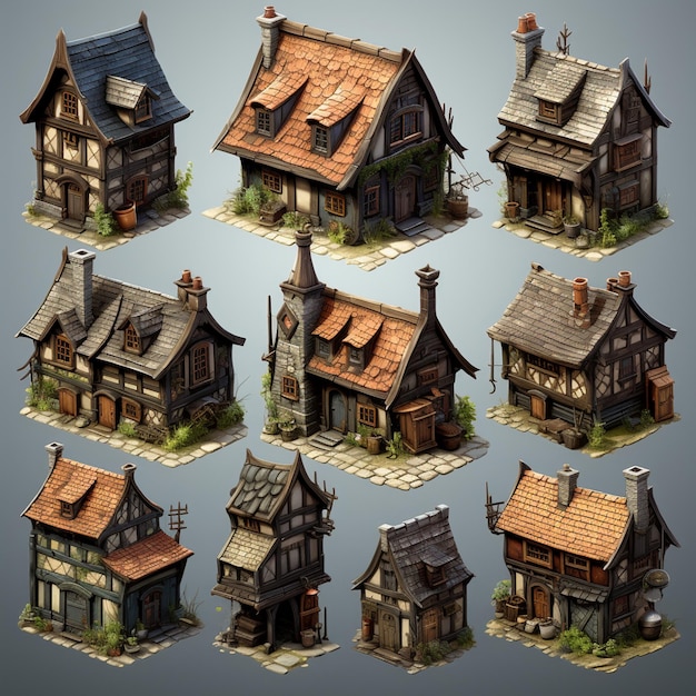 Photo isometric rpg buildings