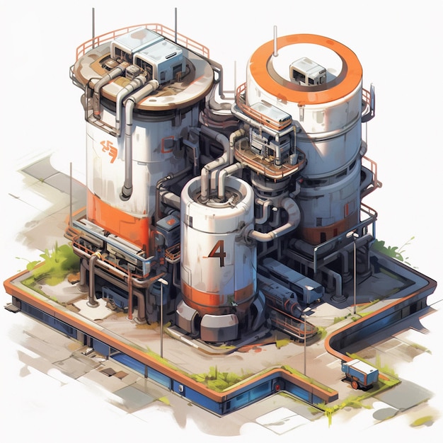 Photo isometric rust factory