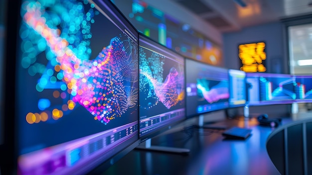 Photo isometric scatter plot in data science lab predictive analytics visualization