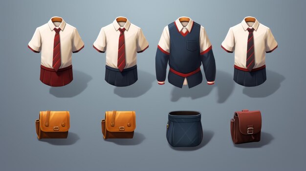 Photo isometric school uniform