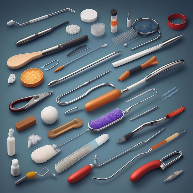 Isometric Set of Medical Tools to Analyze Various Illnesses Realistic Healthcare Illustration