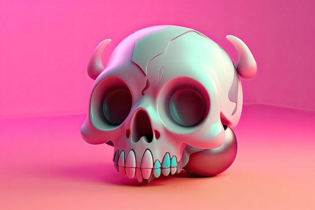 Isometric skull 3d Generative Ai