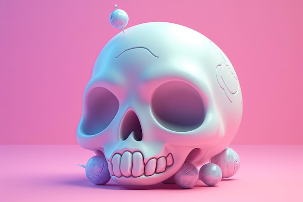 Isometric skull 3d Generative Ai