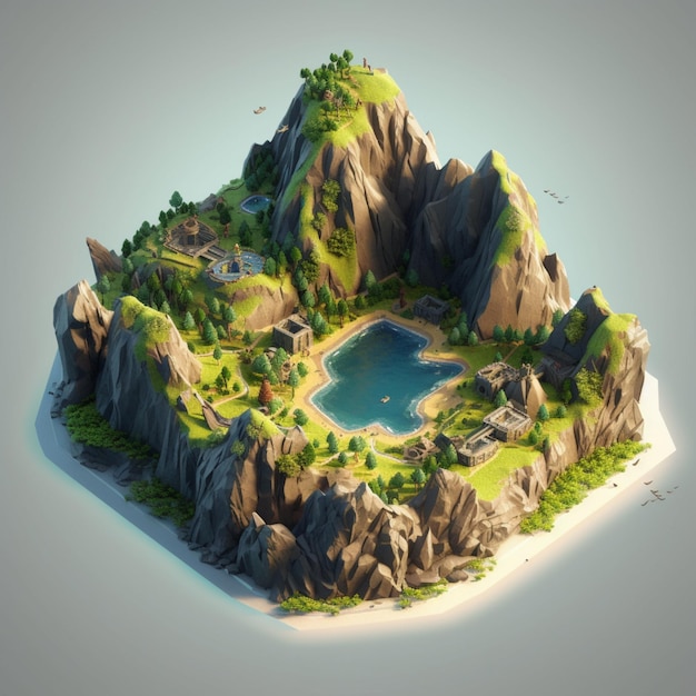 Photo isometric stylized island2