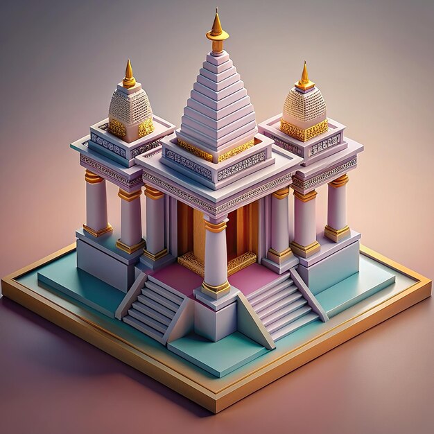 Photo isometric temple