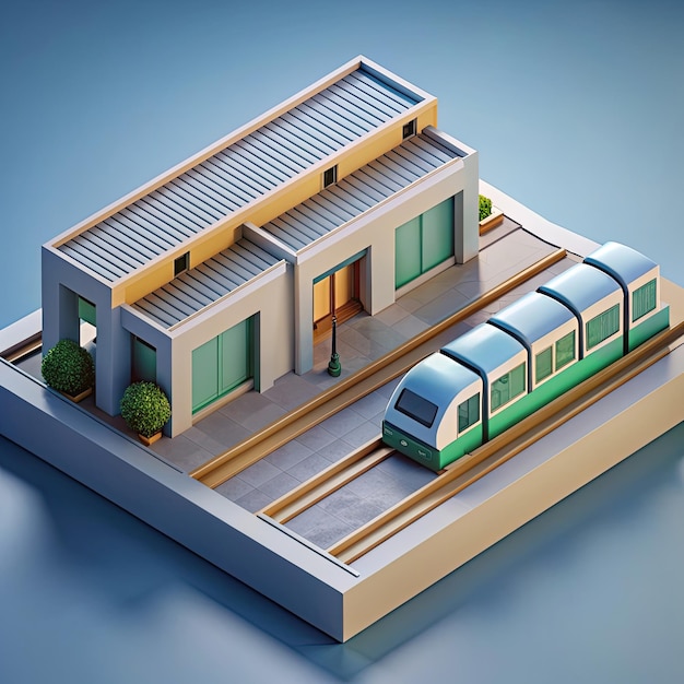 isometric train station