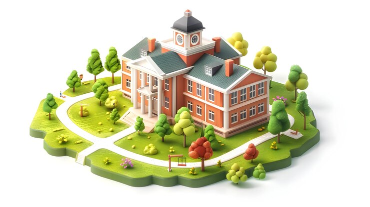 Photo isometric vector illustration of 3d cute icon symbolizing high school leadership program for student